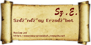 Szénásy Erzsébet névjegykártya