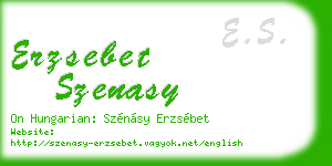 erzsebet szenasy business card