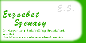 erzsebet szenasy business card